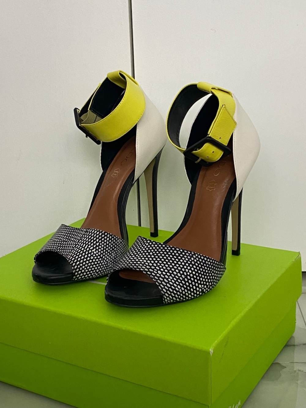 Aldo Genuine Leather Open Toe Pumps